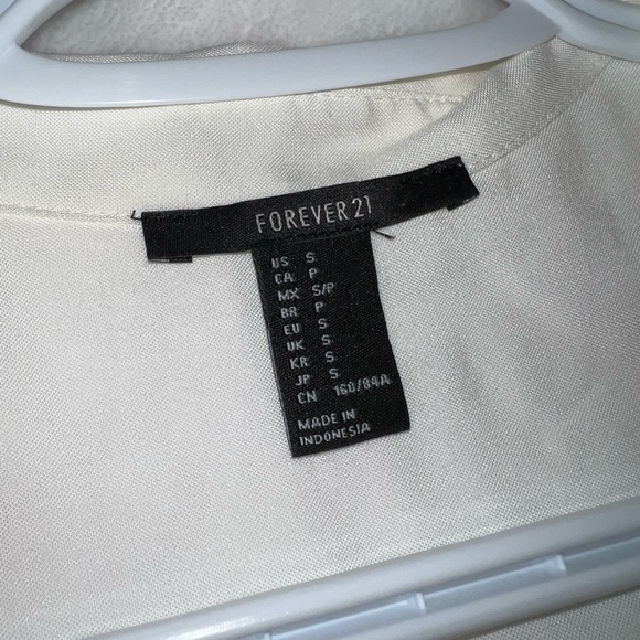 Forever 21 cream front tie button up muscle tank top - Picture 3 of 3